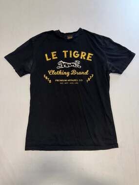 Le Tigre Premium Apparel Co. Graphic T-Shirt Black Gold Large